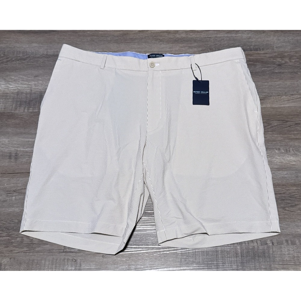 Peter Millar Crown Crafted Mens Size 40 Sand Dune Matlock Seersucker Golf Short